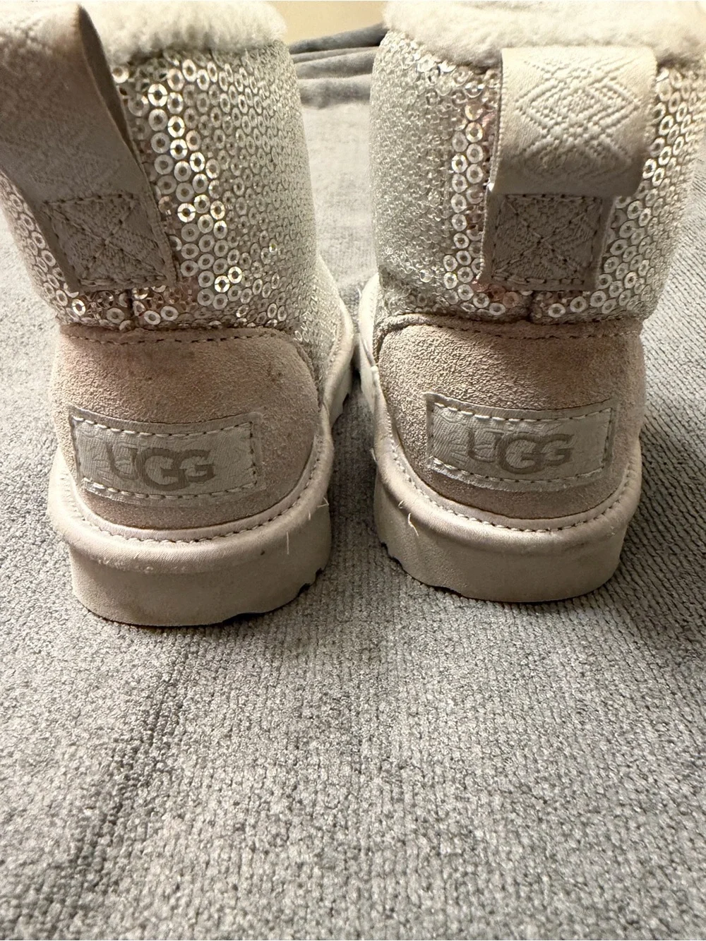 UGG Kids Sequin Short Boots - Silver
